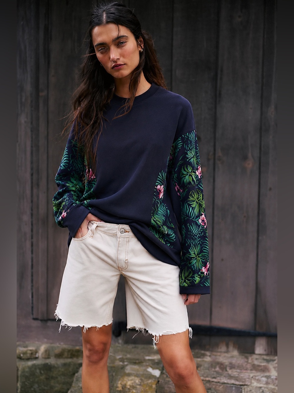 NWT Sandrine Rose x Free People Tropical Monstera Butterfly Top- $228 MSRP